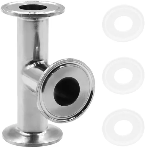 Beduan 1.5 pulgadas Tri Clamp Tee de 3 vías de acero inoxidable sanitario, paquete de 1 (tubo de 0.984 in, diámetro exterior de virola de 1.988 in)