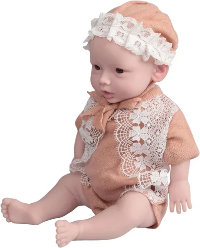 Miniatura 3 de EQAIWUJIE Muñeca Reborn de silicona de 18.5 pulgadas de cuerpo completo de silicona para bebé recién nacido real (marfil, niña de 18.5 pulgadas)
