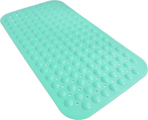 Miniatura 24 de Almohadilla de ducha antideslizante para bañera, 21 x 21 pulgadas, suave, de gran tamaño, lavable a máquina, con orificios de drenaje, ventosa