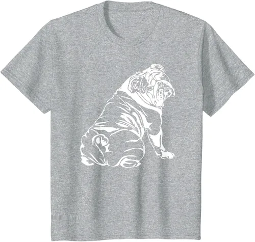 Miniatura 38 de Gracioso Bulldog Inglés playera perro Hund playera regalo, Azul (Heather blue)