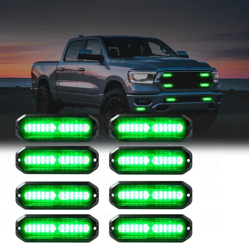 Miniatura 17 de WINECO Luces estroboscópicas LED ámbar para camiones, 8 piezas, 12 luces LED estroboscópicas intermitentes de montaje en superficie, kit de luces
