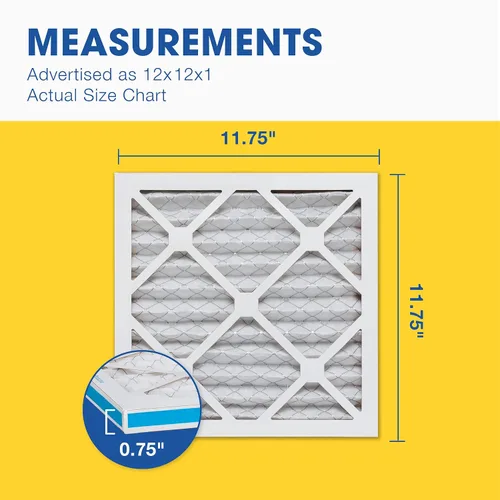 Miniatura 5 de Aerostar Filtro de aire MERV 8 de 12 x 12 x 1, 4 unidades, tamaño real (11.75 x 11.75 x 0.75), HVAC, aire acondicionado y filtro de horno que