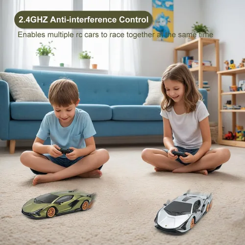 Miniatura 4 de QUN XING Auto a control remoto 1:24 con licencia oficial 2.4GHZ RC Cars Lambo Sport Racing juguete de coche para niños, niños de 4 a 7 años, regalo