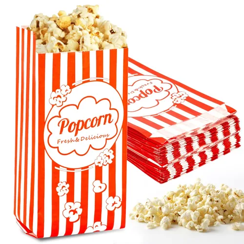 MAQIHAN 100 bolsas de palomitas de maíz de 1 onza – Pequeñas bolsas de papel desechables para palomitas de maíz, mini contenedores de granos