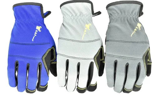 G & F Products Guantes de trabajo multiusos unisex para adultos, guantes de mecánica de alto rendimiento, colores surtidos, paquete de valor de 3