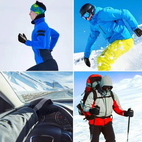 Miniatura 7 de Guantes de esquí Guantes de invierno impermeables y transpirables para clima frío, guantes de nieve para hombres y mujeres