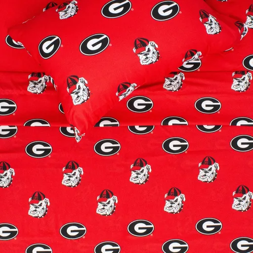 Miniatura 5 de College Covers Everything Comfy Georgia Bulldogs - Juego de sábanas de 3 piezas tamaño individual XL, fondo de color del equipo, 1 sábana encimera