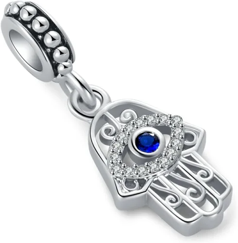 Miniatura 2 de NARTGO Amuleto de mano Hamsa de mal de ojo azul de buena suerte, compatible con pulseras Pandora