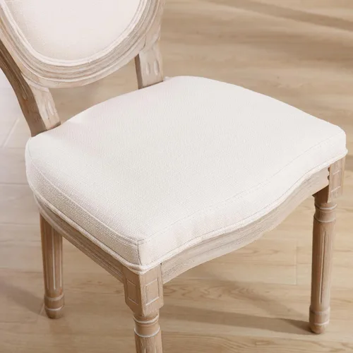 Miniatura 8 de Kmax Sillas de comedor estilo granja, patas de madera marrón, elegantes sillas de cocina copetudas, sillas de dormitorio francesas desgastadas