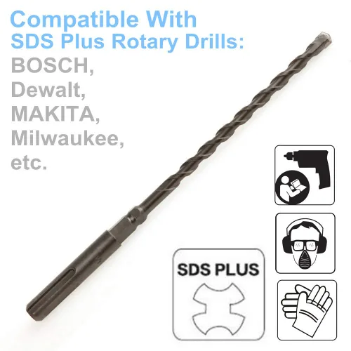 Miniatura 4 de Brocas de martillo giratorio hexagonal SDS Plus de 5/32 pulgadas x 7 pulgadas con 1/4 pulgadas para tornillo de hormigón, broca giratoria 5/32