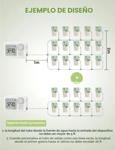Miniatura 7 de Sistema de Riego Automático [2025 Actualizado], Soporte para 15 Plantas en Maceta para Interior, Riego Automático para Vacaciones, con Temporizador