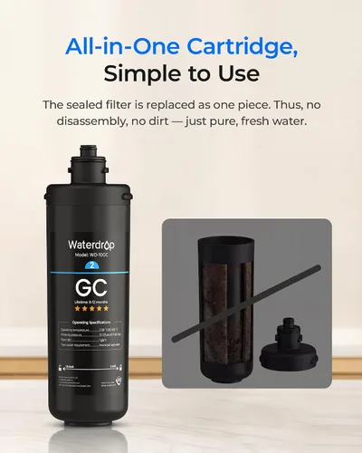 Miniatura 6 de Waterdrop TSA - Filtro de agua de repuesto de 3 etapas, repuesto para Waterdrop TSA y TSB y TSB-CM Sistema de filtración de agua de 3 etapas debajo