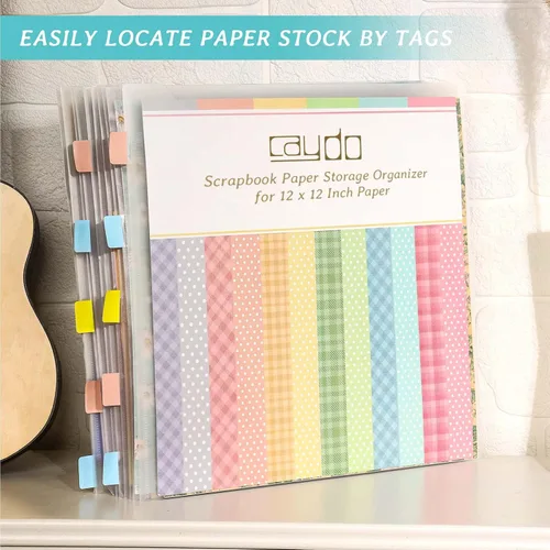 Miniatura 5 de Caydo Organizador de Almacenamiento de Papel para Álbum de Recortes con 60 Pestañas de Índice Adhesivas, Paquete de 10 Bolsas de Almacenamiento
