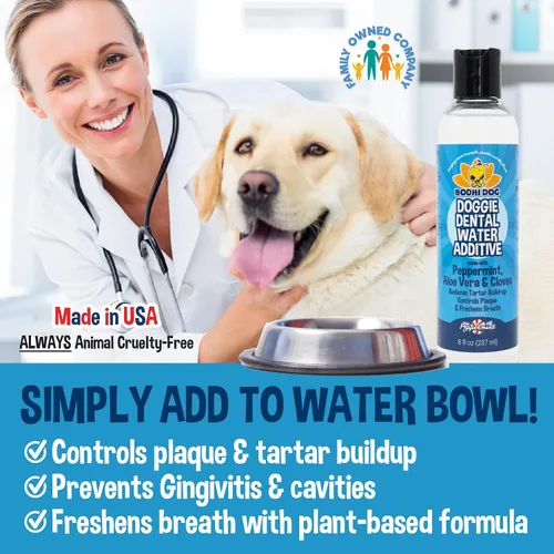 Miniatura 3 de Bodhi Dog Aditivo de agua dental de menta para perros y cachorros, refresca el aliento, reduce el sarro, promueve encías saludables, cuidado bucal