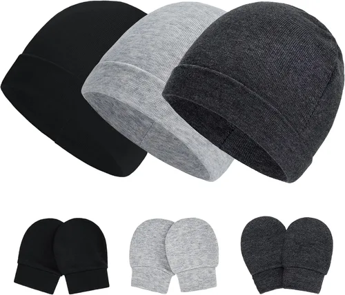 Zando Gorros de hospital para recién nacidos, gorro para bebés y niños de primera calidad, para niños y niñas, juego de 0 a 3 meses