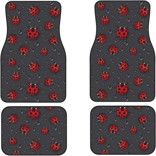 Miniatura 16 de Juego completo de 4 alfombrillas delanteras y traseras para automóvil, con bandera estadounidense, color negro, juego completo de alfombrillas