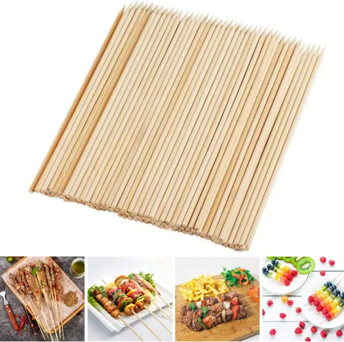 Fu Store Brochetas de bambú de 6 pulgadas, paquete de 100 palitos de bambú, brochetas Shish Kabob, parrilla, aperitivo, fruta, maíz, fuente de
