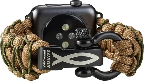 Miniatura 28 de Correa de paracord Savior Survival Gear, compatible con Apple Watch de 49/45/44/42/41/40/38 mm, correa de iWatch Series Ultra 10 9 8 7 6 5 4 3 2 1