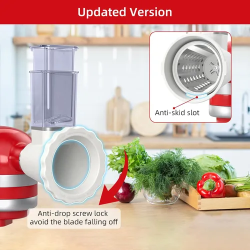 Miniatura 5 de Accesorio actualizado de triturador de queso para batidoras de mano KitchenAid, máquina de ensalada con rebanador de verduras, máquina de ensalada