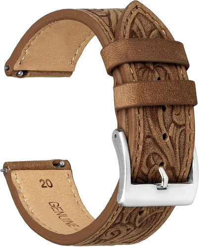 Miniatura 9 de Correa de reloj clásica con patrón retro de liberación rápida, 0.787 pulgadas y 0.866 pulgadas, para Samsung Galaxy Watch 6