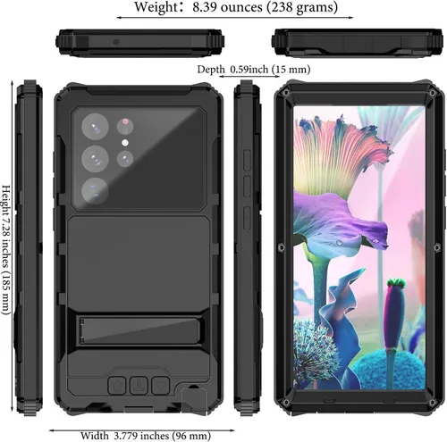 Miniatura 2 de Lunivop para Samsung Galaxy S23 Ultra Funda metálica dura para Galaxy S23 Ultra 5G con lente de protección de pantalla incorporada y tornillos Grado