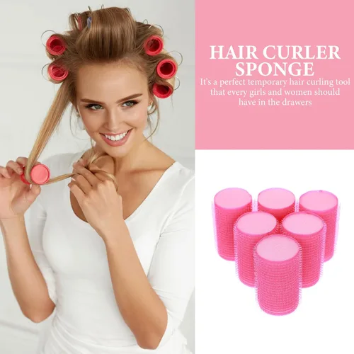 Miniatura 9 de Rodillo de pelo para flequillo, 12 unidades, rizadores de esponja para el cabello, autoagarre para mujeres y niñas