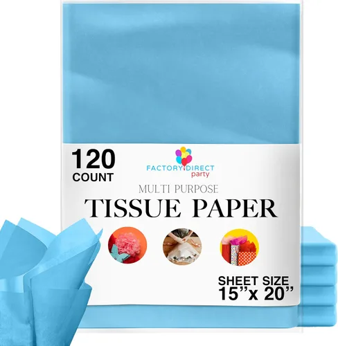 120 hojas de papel de seda azul claro, hojas de papel de embalaje de 15 x 20 pulgadas para mudanza, papel de regalo de 10 libras, papel de periódico