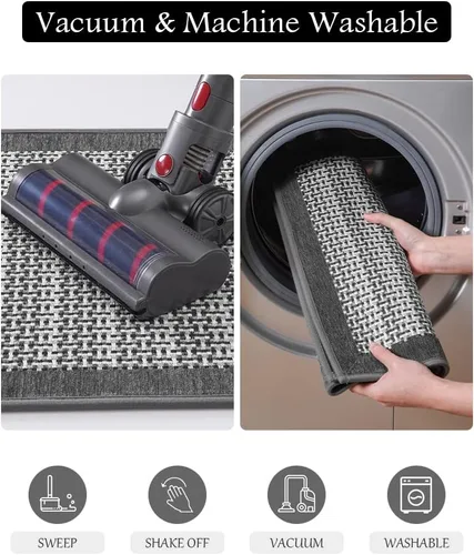 Miniatura 7 de PADOOR Tapetes de cocina para piso, alfombras de cocina antideslizantes, lavables, medio círculo, alfombra para fregadero de cocina, alfombra
