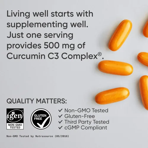 Miniatura 4 de Cúrcuma curcumina C3® Complex, la cúrcuma ayuda a un envejecimiento sano, la visión, las articulaciones y el hígado, fortificado con pimienta negra