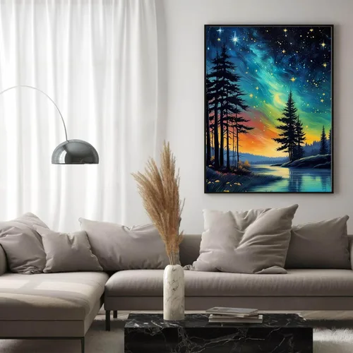 Miniatura 3 de FOXKISS Kits de Pintura Artística de Diamante de Estrella de Árbol para Adultos, Pintura de Puntos de Diamante de Perforación Completa