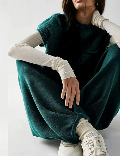 Miniatura 3 de Auciho Women's Sweater Sets Two Piece Outfits Knit Lounge Set Pullover Tops Harem Pants Matching Clothes Set