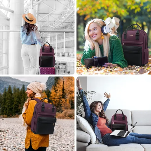 Miniatura 6 de LOVEVOOK - Mochila de computadora portátil para mujeres y niñas, mochila escolar de 15.6 pulgadas, mochila de libro linda, mochila de computadora