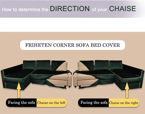 Miniatura 5 de IKEA Friheten - Funda de sofá cama para sofá cama pequeño, fundas de sofá para sala de estar con cojín y fundas de almohada (S-12, diván derecho)