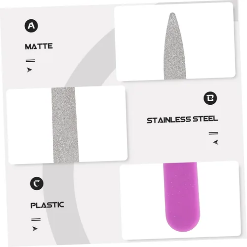 Miniatura 5 de Beavorty Limas de uñas de acero, pulidor de uñas, herramientas de uñas, lima de uñas, herramientas de manicura, tableros, lima de uñas, pulidor