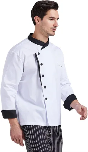 Miniatura 3 de Nanxson Chaqueta de chef unisex para hombre, abrigo de chef para restaurante, cocina, uniforme CFM0016