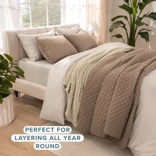Miniatura 3 de Bare Home Juego de colcha – Full/Queen – Decoración ligera de cama – Alternativa de edredón – Colcha acolchada para todas las estaciones 10 - Taupe