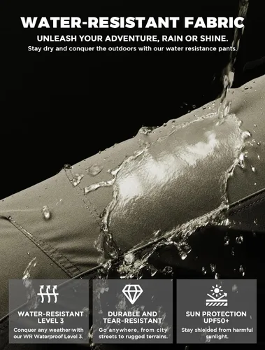 Miniatura 4 de Wespornow Hiking Travel Pants for Men Lightweight Water-Resistant Quick Dry Outdoor Pants for Fishing Camping
