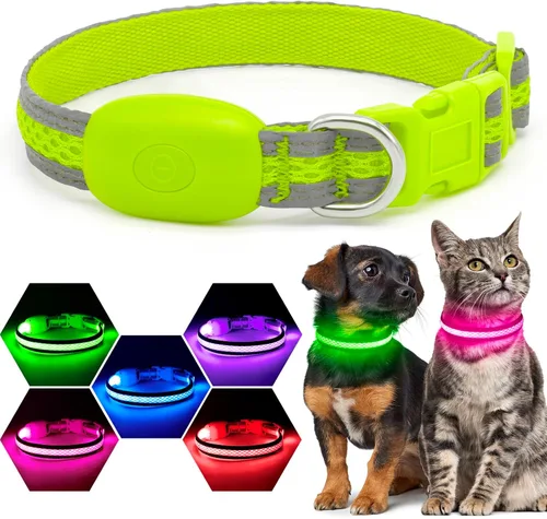 Miniatura 11 de Collar de perro LED, collar de perro con luz USB recargable, luces de perro más brillantes para caminar por la noche, collar de perro ajustable