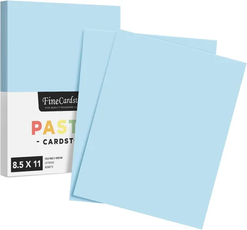Papel de cartulina azul pastel de 8.5 x 11 pulgadas, ideal para artes y manualidades, invitaciones de boda, tarjetas e impresión de papelería, papel