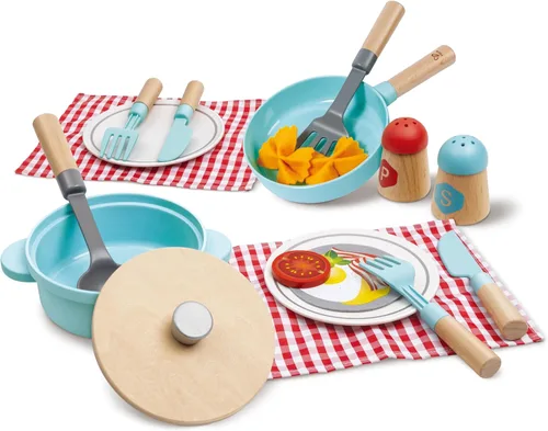 Miniatura 8 de Hape Cook & Serve Set Juego de cocina de madera de 13 piezas con accesorios Multicolor