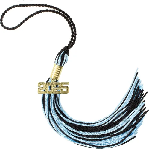 Miniatura 253 de Borla de graduación Aqua 2022, todos los colores escolares disponibles, fabricada en Estados Unidos