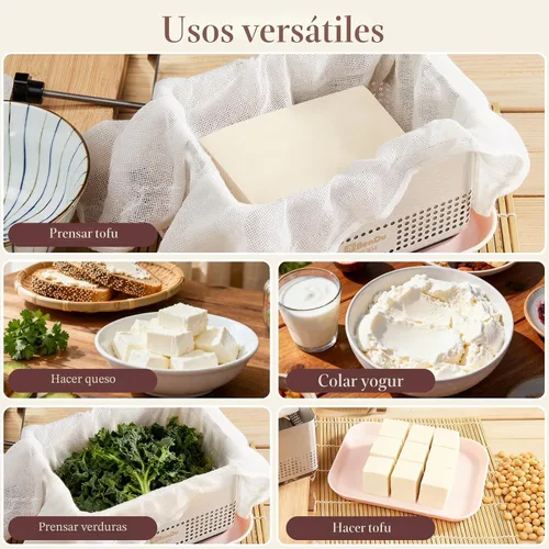 Miniatura 5 de Prensa de tofu de acero inoxidable, Paneer Maker con diseño mejorado de prensa profunda, mejora el sabor y la textura del tofu, para tofu casero
