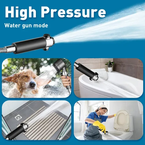 Miniatura 7 de CWPW Cabezal de ducha filtrado con cabezal de ducha de mano de alta presión de 4 pulverizadores con filtros para agua dura, elimina el cloro