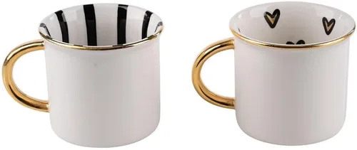 Miniatura 2 de Glory Haus Juego de tazas doradas pintadas a mano de Mr. & Mrs. – Elegante regalo de boda para parejas, tazas de café de 16 onzas, chocolate