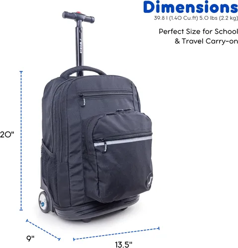 Miniatura 7 de J World New York Sundance - Mochila rodante para niña y niño, Negro, talla única