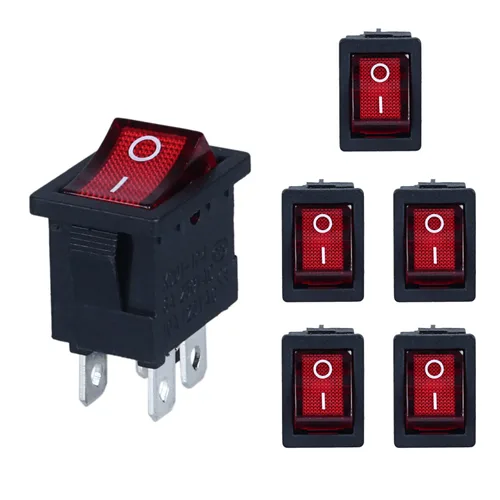 Miniatura 8 de Interruptor basculante de 2 pines y 2 posiciones SPST con cierre de encendido y apagado, 6 unidades, 12 V, 110 V, 250 V, 10 A