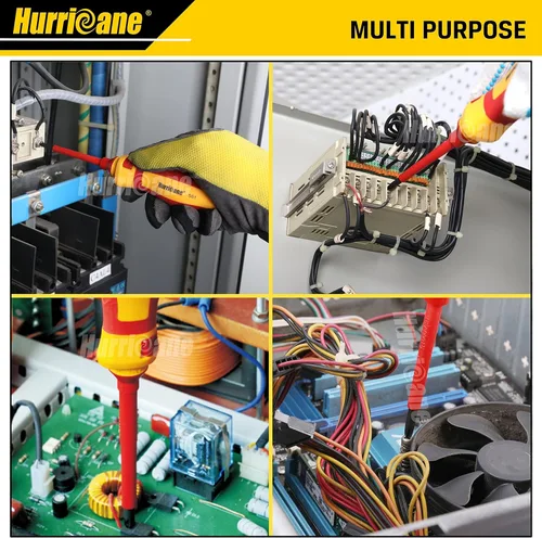 Miniatura 9 de HURRICANE Juego de destornilladores aislados de 1000V, juego profesional de destornilladores para electricistas de 15 piezas todo en uno