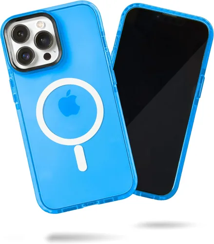 Miniatura 33 de SteepLab Funda de barrera para iPhone 13, protección de 360 grados que absorbe impactos con bisel elevado y colores llamativos (cielo azul brillante)