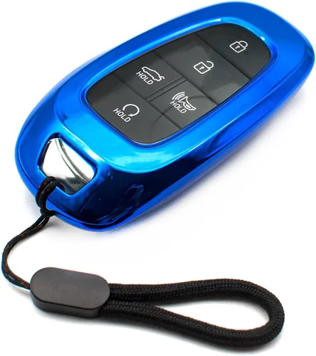 Miniatura 9 de MECHCOS Compatible con Hyundai Tucson Santa Cruz Palisade Ioniq 5 Santa Fe Nexo Sonata Ioniq TPU Azul Funda para Llavero Estuche Soporte Remoto