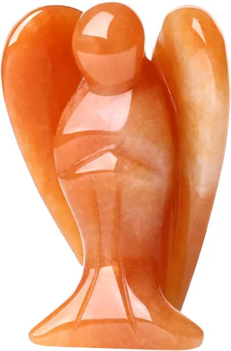 Miniatura 8 de QINJIEJIE Cristales de Piedra de Sangre Africana Decoración de Ángel Estatua de la Paz Piedra Ángel Guardián Sanador Gemas Talladas a Mano Lindas